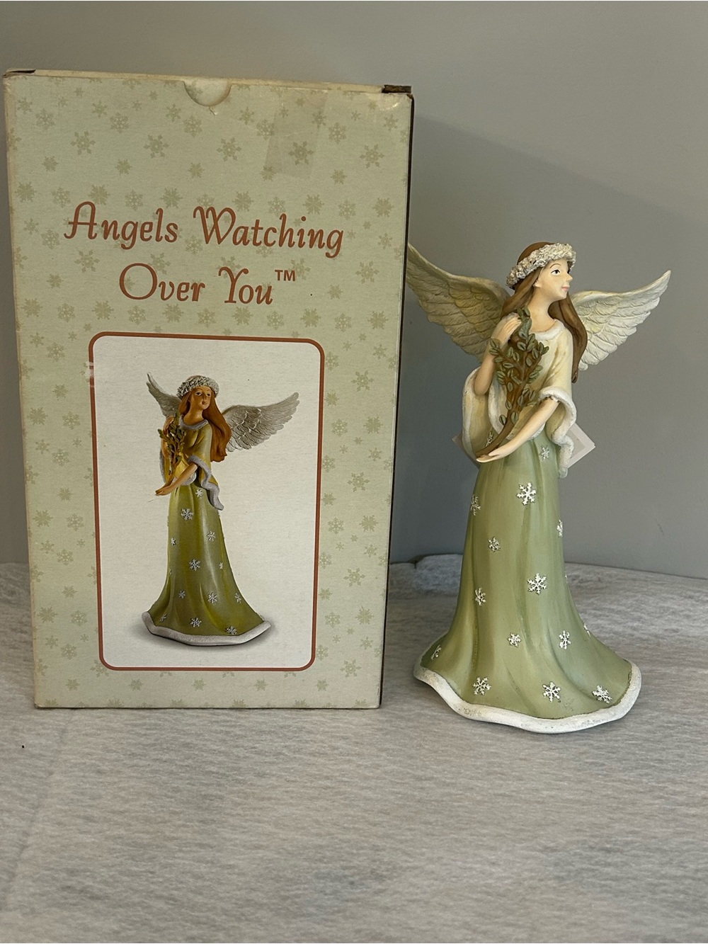 Russ Berrie & Co Hand Painted Angels Watching Over You Christmas Angel